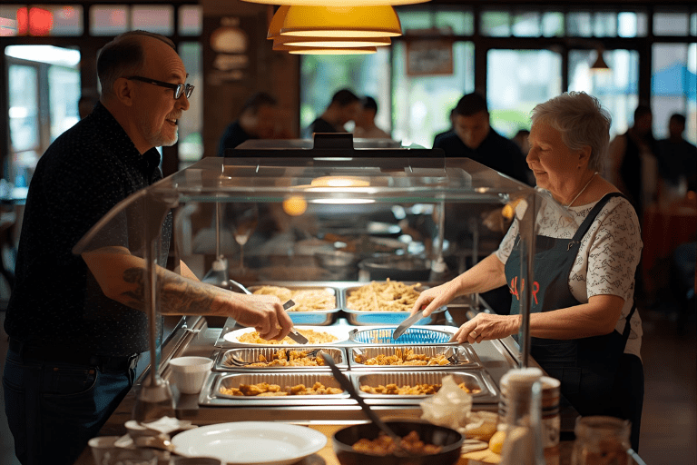Buffet at a restaurant