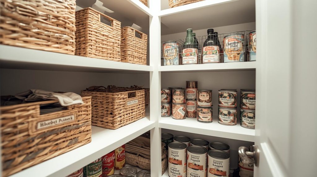 small organized pantry after a grocery budget reset