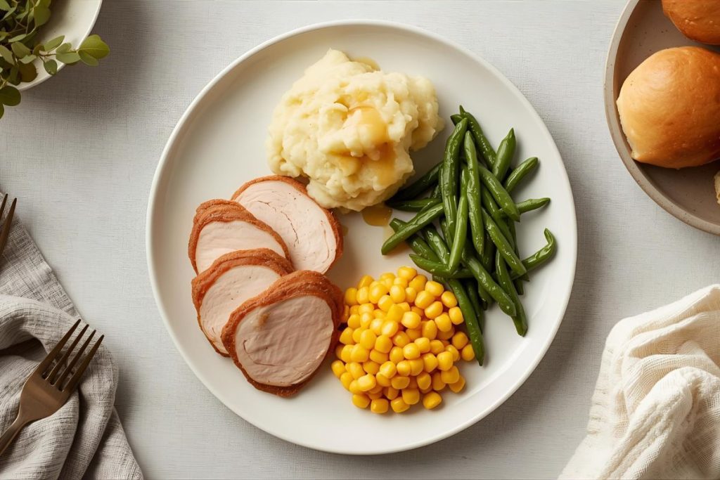 budget-friendly holiday dinner plate
