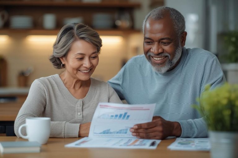 Older Asian woman and a black older man trying to save $1000 in 90 days
