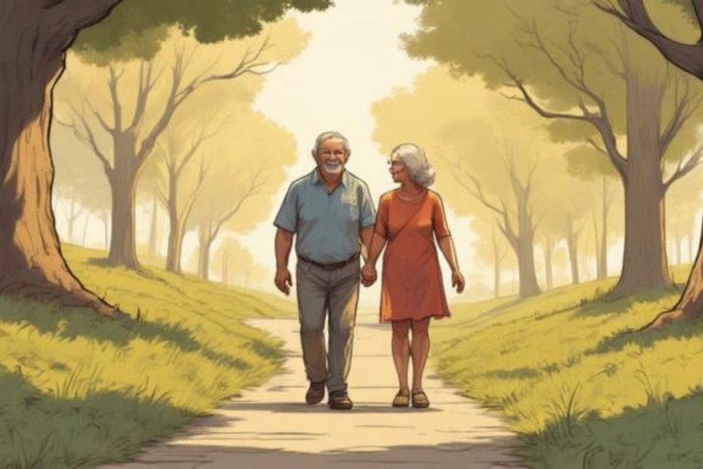 senior couple on a stroll