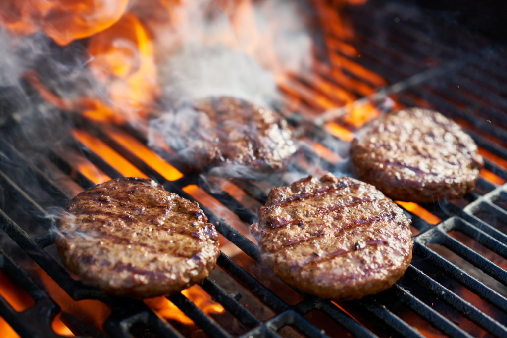 Simple budget-friendly Memorial Day cookout spread with burgers