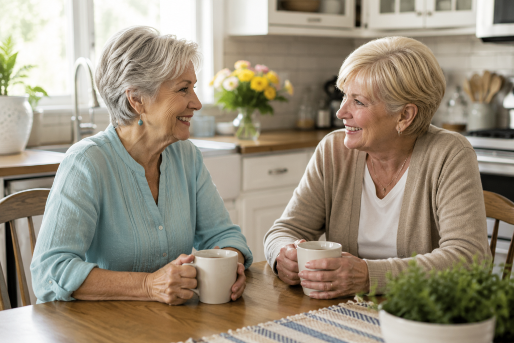 Older friends staying connected and supporting each other during retirement