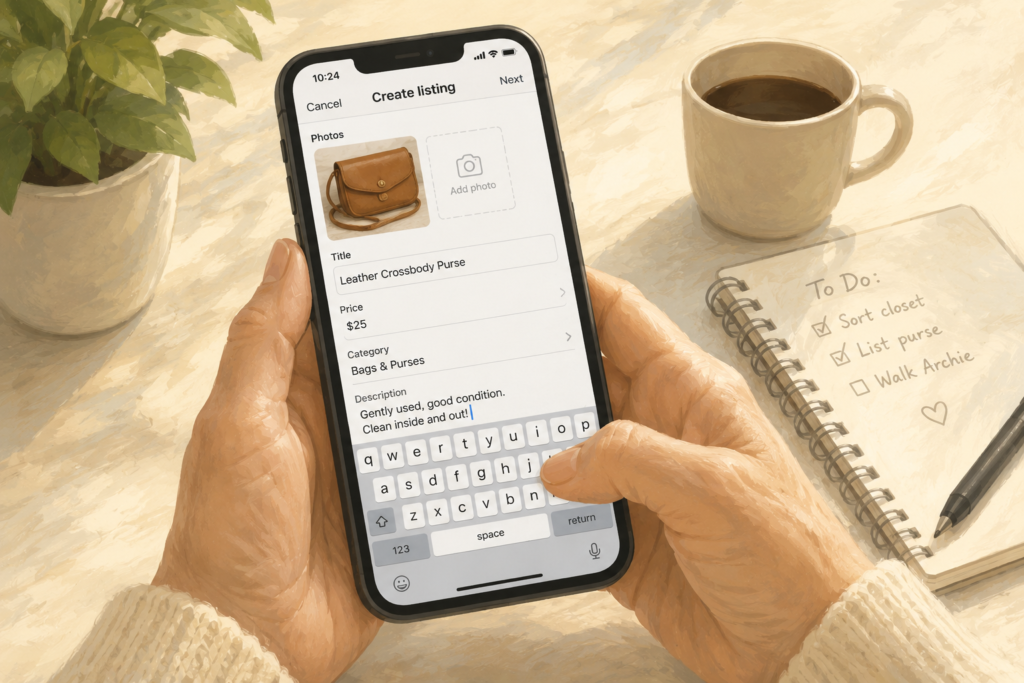 Creating a simple online marketplace listing from a phone
