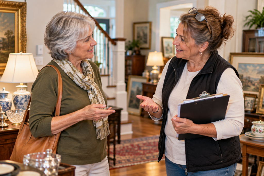 Reseller building a relationship with a local estate sale organizer